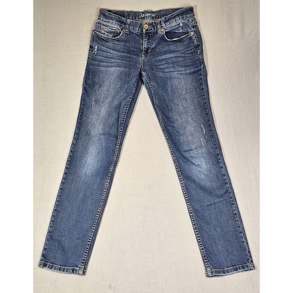 LOFT Jeans Womens 10 Blue Boyfriend Straight Leg Distressed Medium Wash Denim